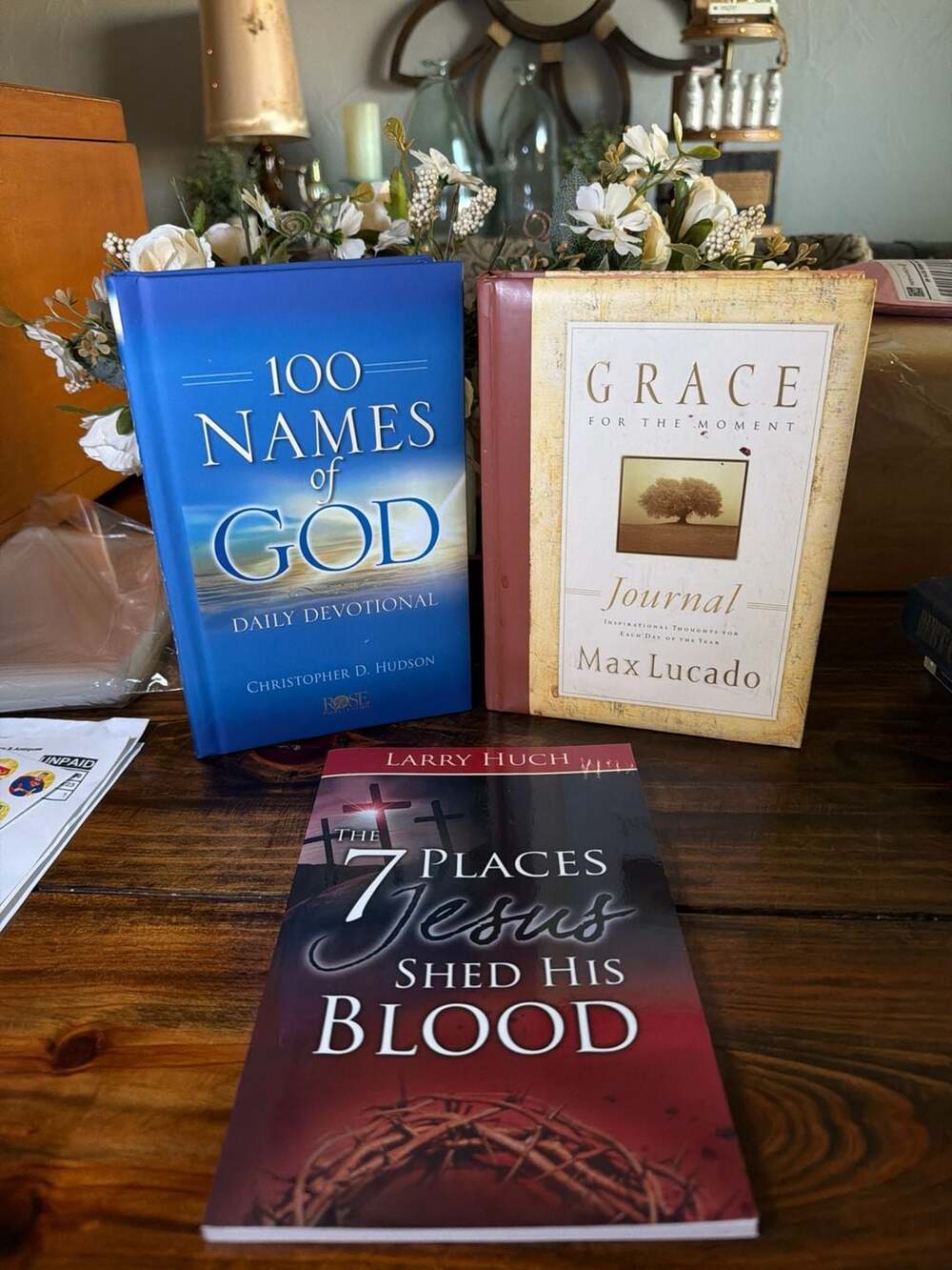 Christian Book Lot: 100 Names of God, Grace for the Moment Journal, and The 7 Pl